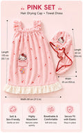 Hello kitty towel dress and hair drying cap set