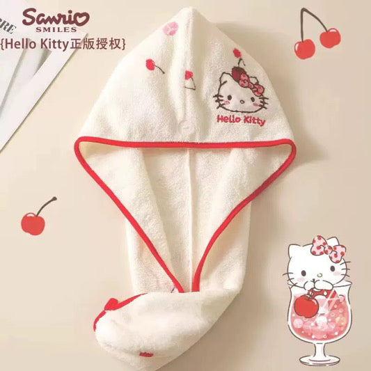 Hello kitty towel dress and hair drying cap set